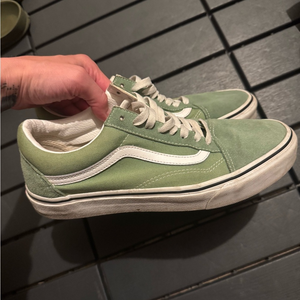 Vans Green and White Sneakers